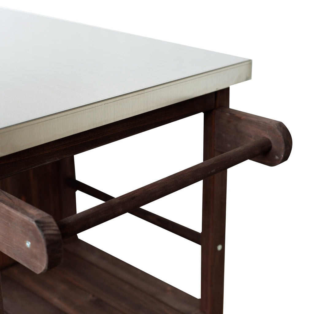 Outdoor Kitchen Island Fir Wood Prep Station