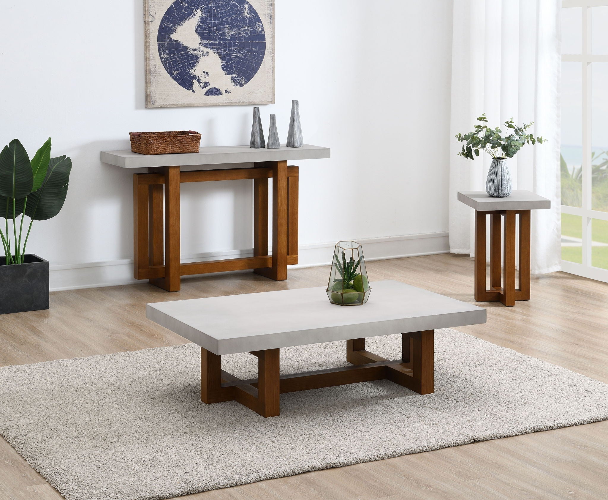 Keven Faux Concrete Top Table