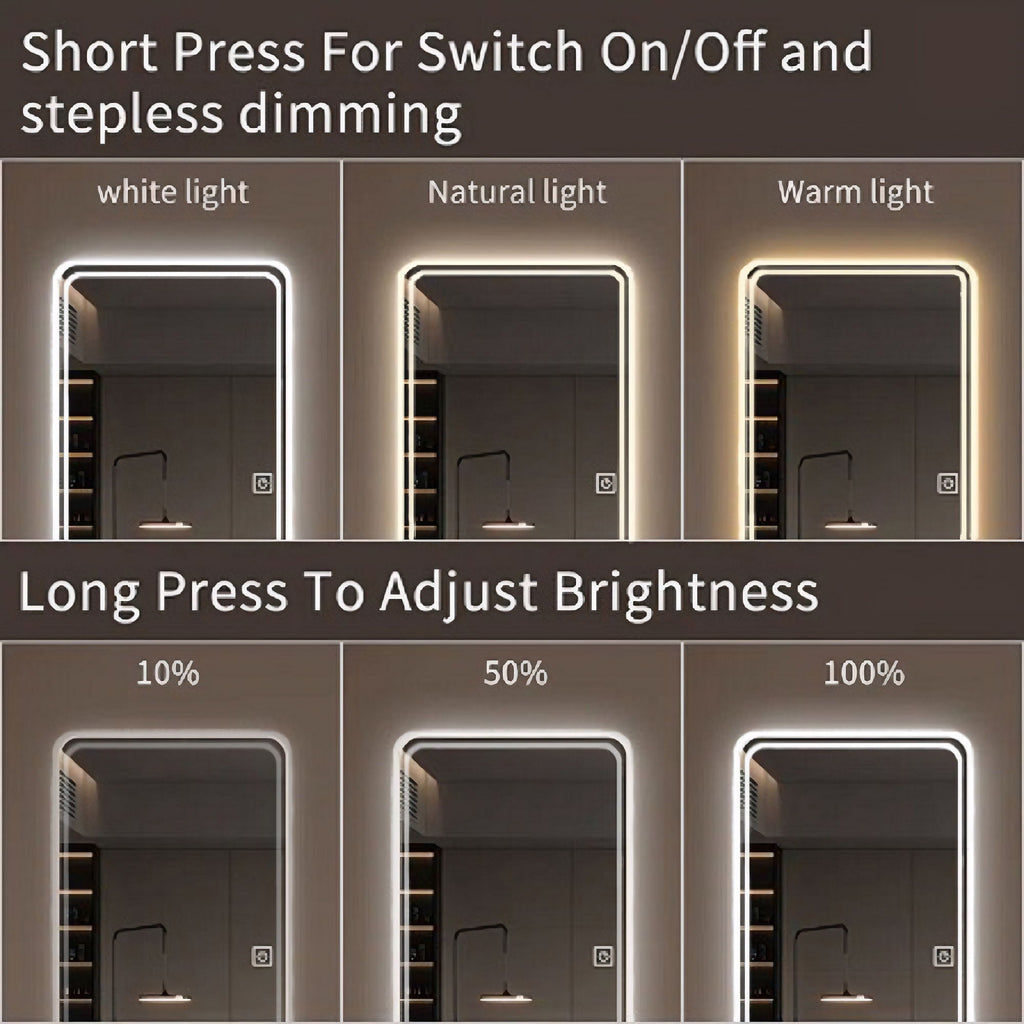 Full Length Floor Mirror LED with Dimming & 3 Color Modes