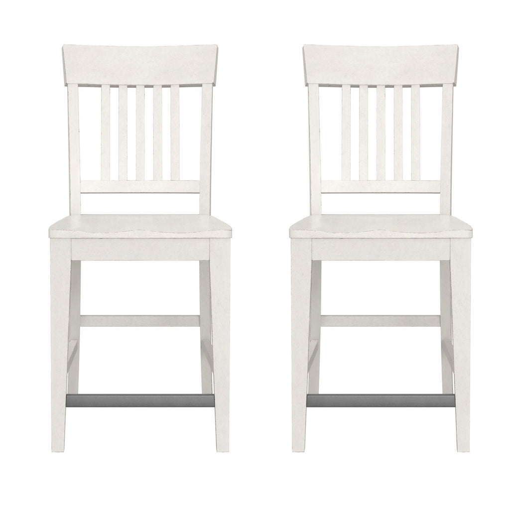 Slat Back Counter Stools (Set of 2) - White