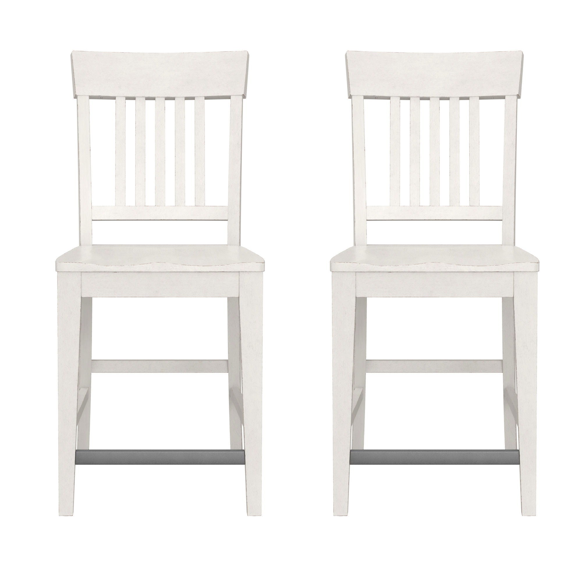 Slat Back Counter Stools (Set of 2) - White