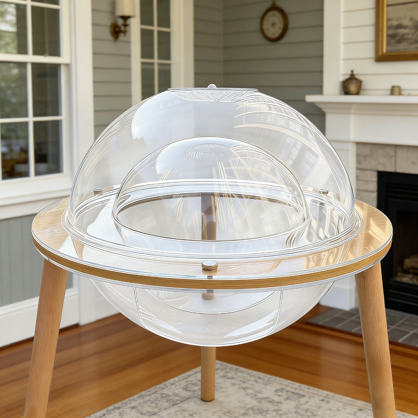 Large Cat Cave with 360° Immersive Cat TV and Wooden Legs