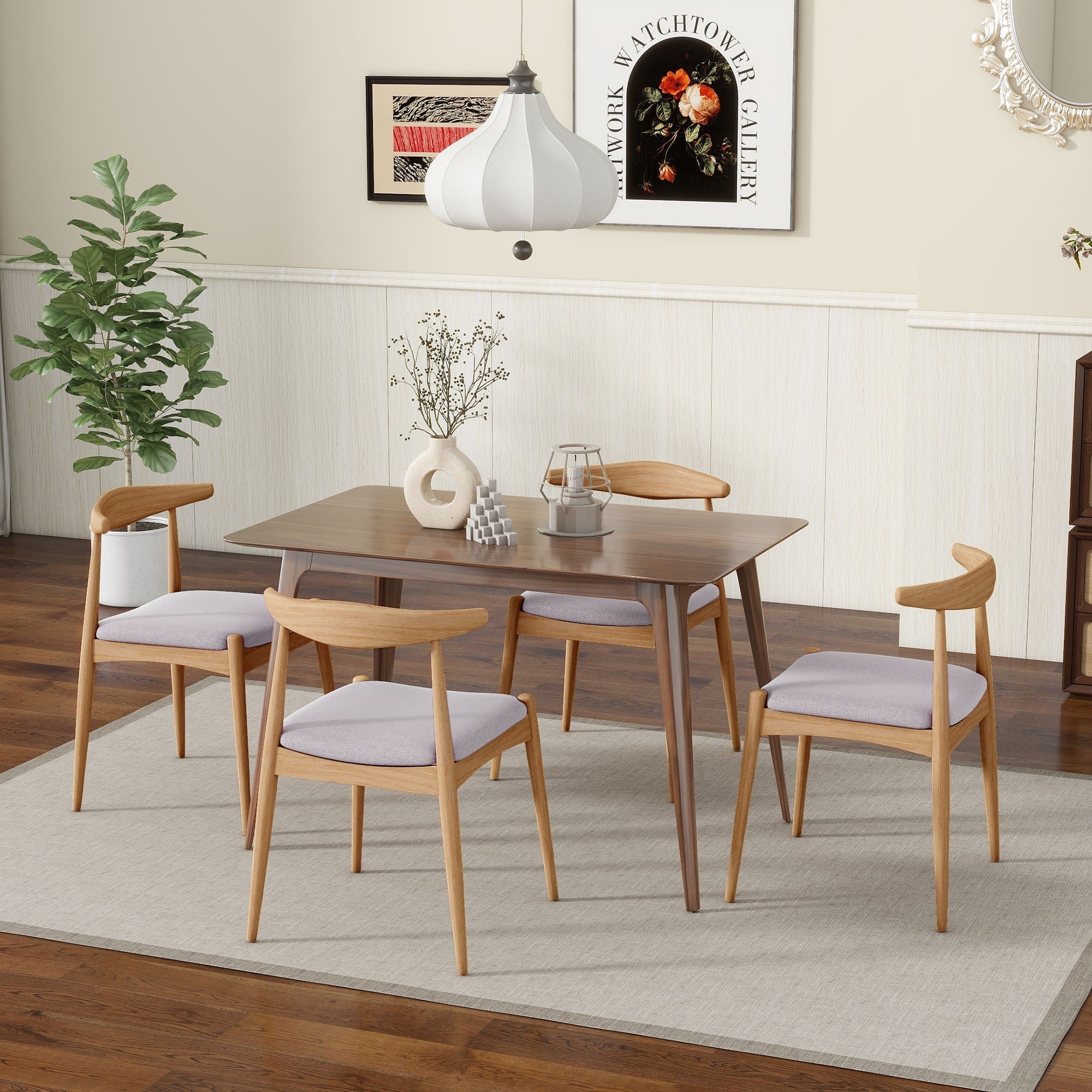 Elegant Dining Chairs With Ergonomic Backrest & Comfort Cushions (Set of 2)