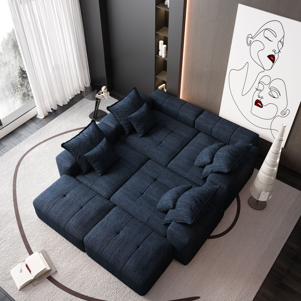 Modern Oversized DIY Combination Modular Sectional Sofa With Pillows