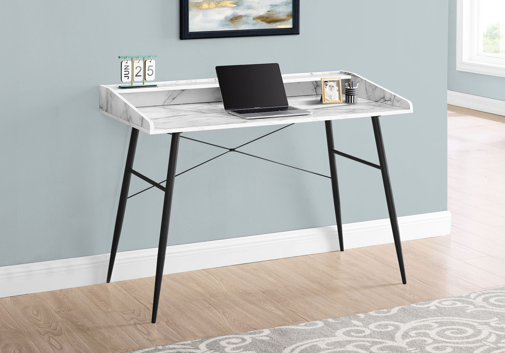 Computer Desk For Home Office With Laptop Storage Shelves