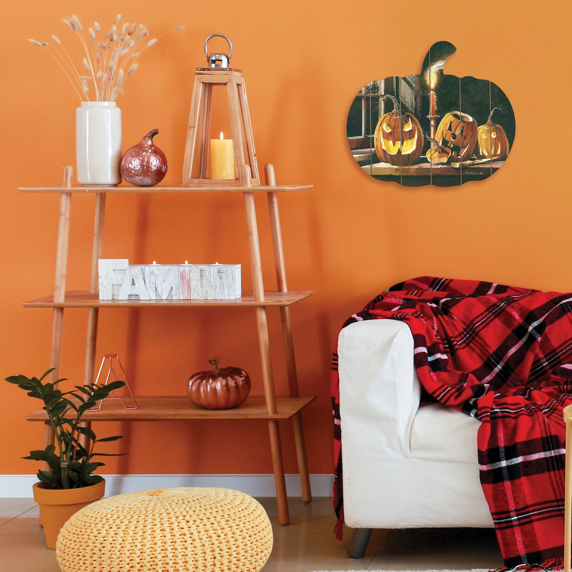 The Carving Table Wooden Pumpkin Wall Art Trio by John Rossini