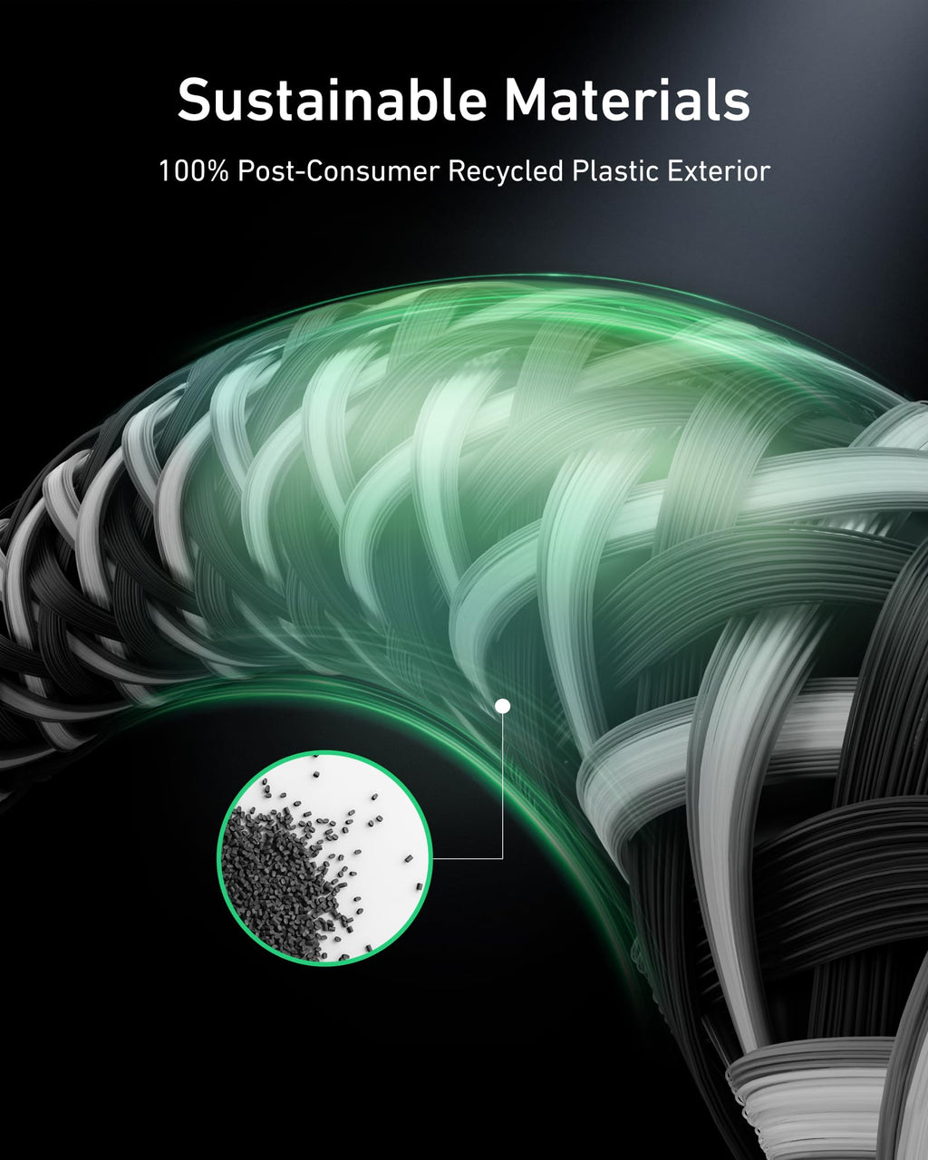 Anker Prime USB-C to USB-C Cable (240W, Upcycled-Braided)