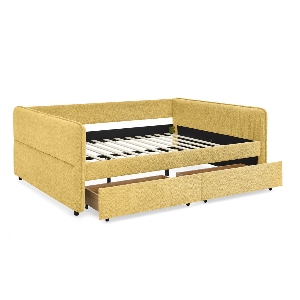 Upholstered Daybed & 2 Drawers