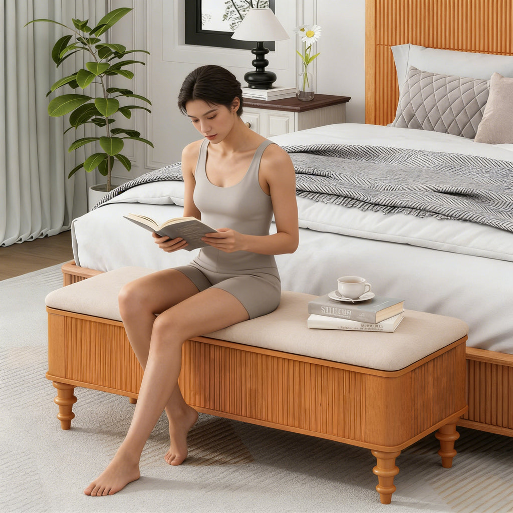 50.8-Inch Multi-Functional Storage Ottoman Bench