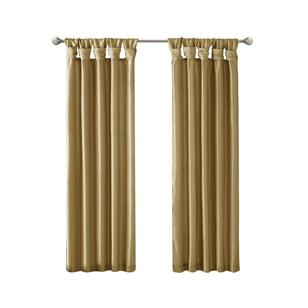 Twist Tab Lined Window Curtain Panel Bronze 50x84