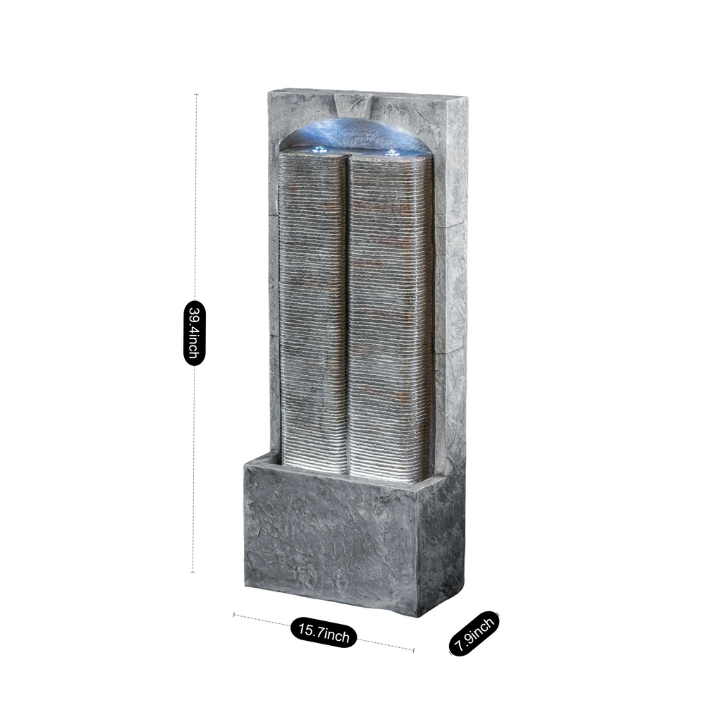 Outdoor Water Fountain Cascading LED Lights 39' H