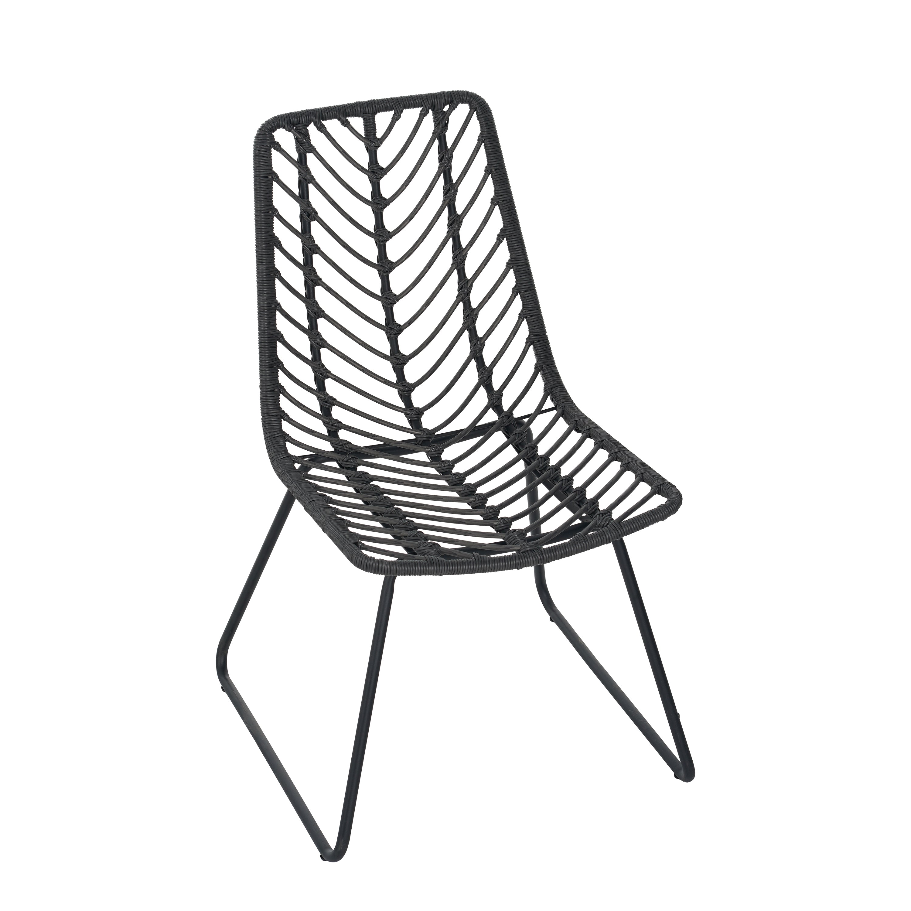DEJA Chair 2PCS with 2 Cushions, Gray