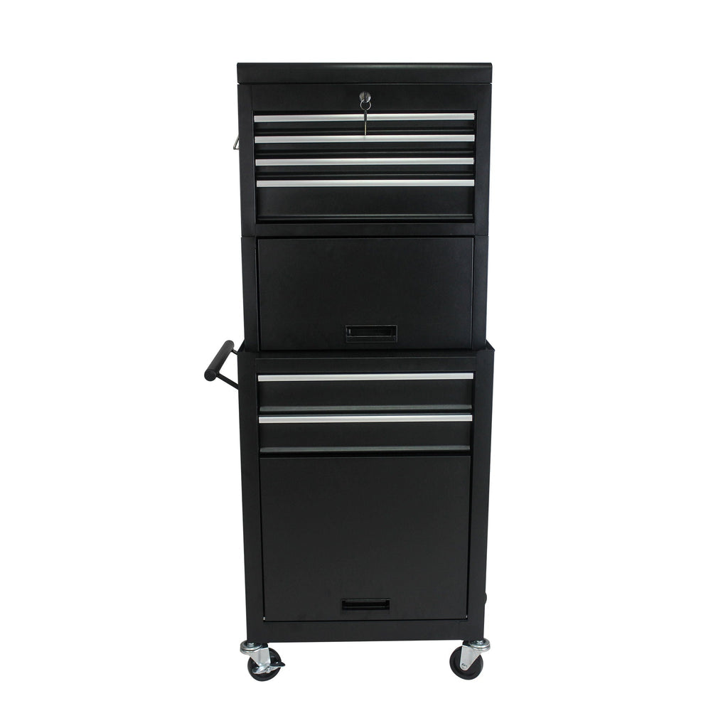 6 Drawer Lockable Tool Cabinet On Wheels With Detachable Toolbox