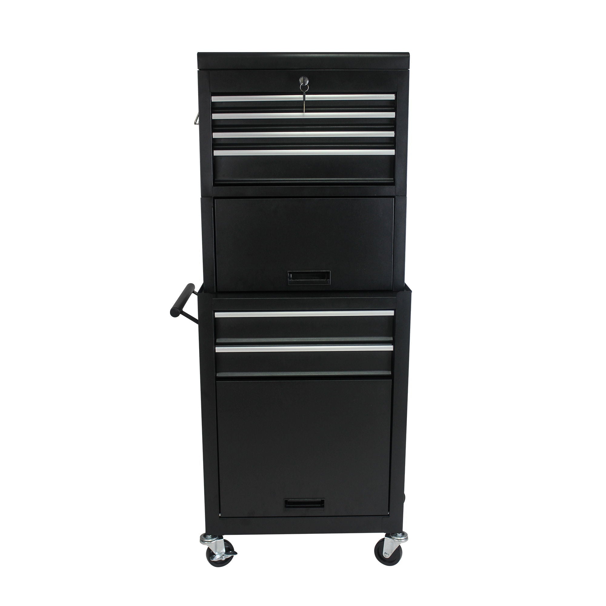 6 Drawer Lockable Tool Cabinet On Wheels With Detachable Toolbox
