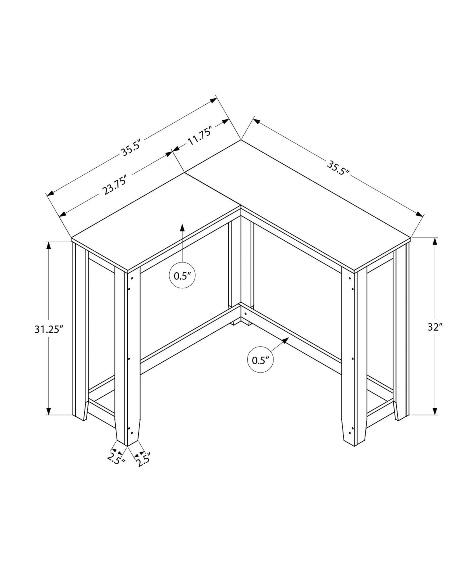 Corner Accent Console Table for Entryway