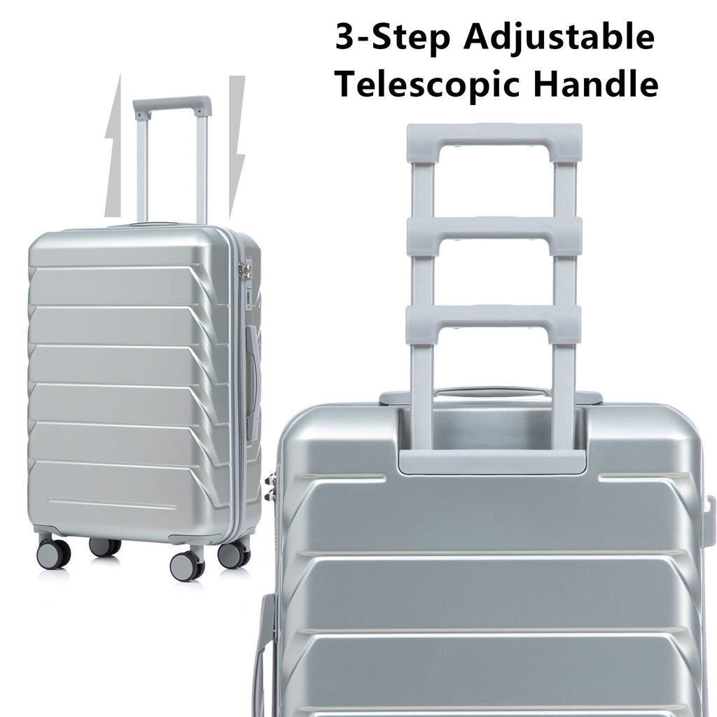 3-Piece ABS Spinner Wheel Luggage Set with Combination Lock