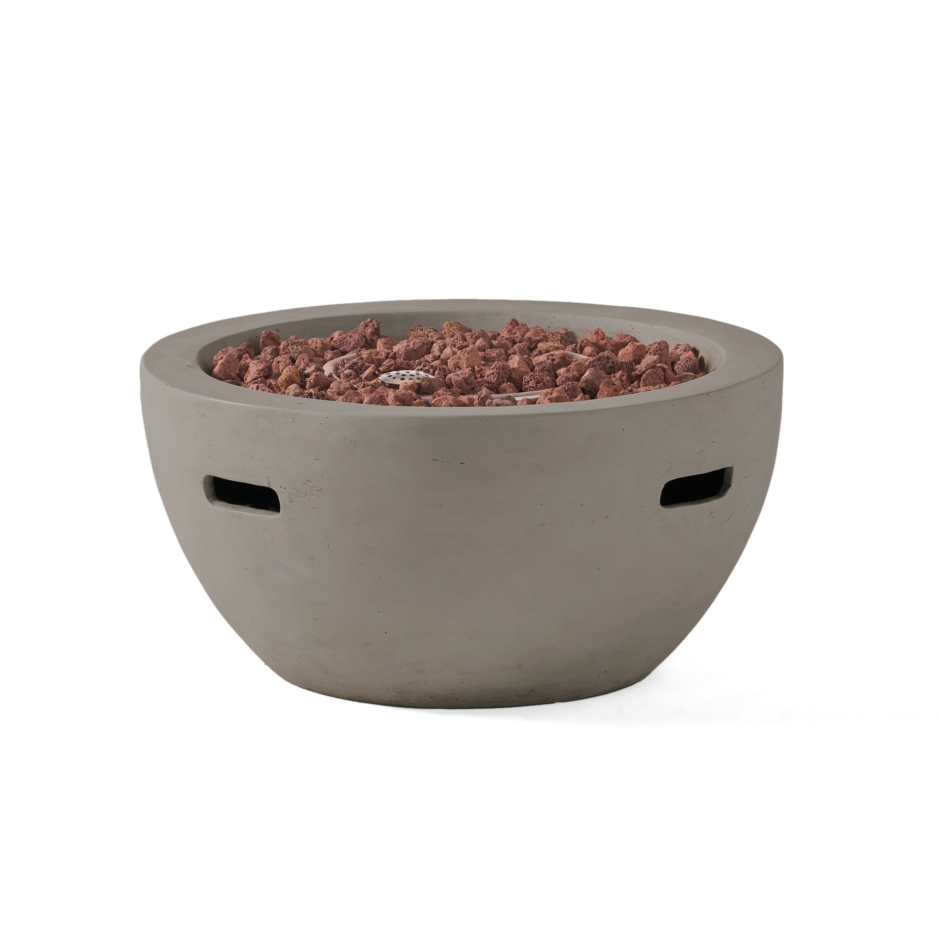 27' Bowl Shaped MGO 40,000 BTU Propane Fire Pit, Light Grey (Tank Cover not Included)