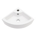 Triangle Porcelain Wall Mount Vessel Sink With Single Faucet Hole & Overflow