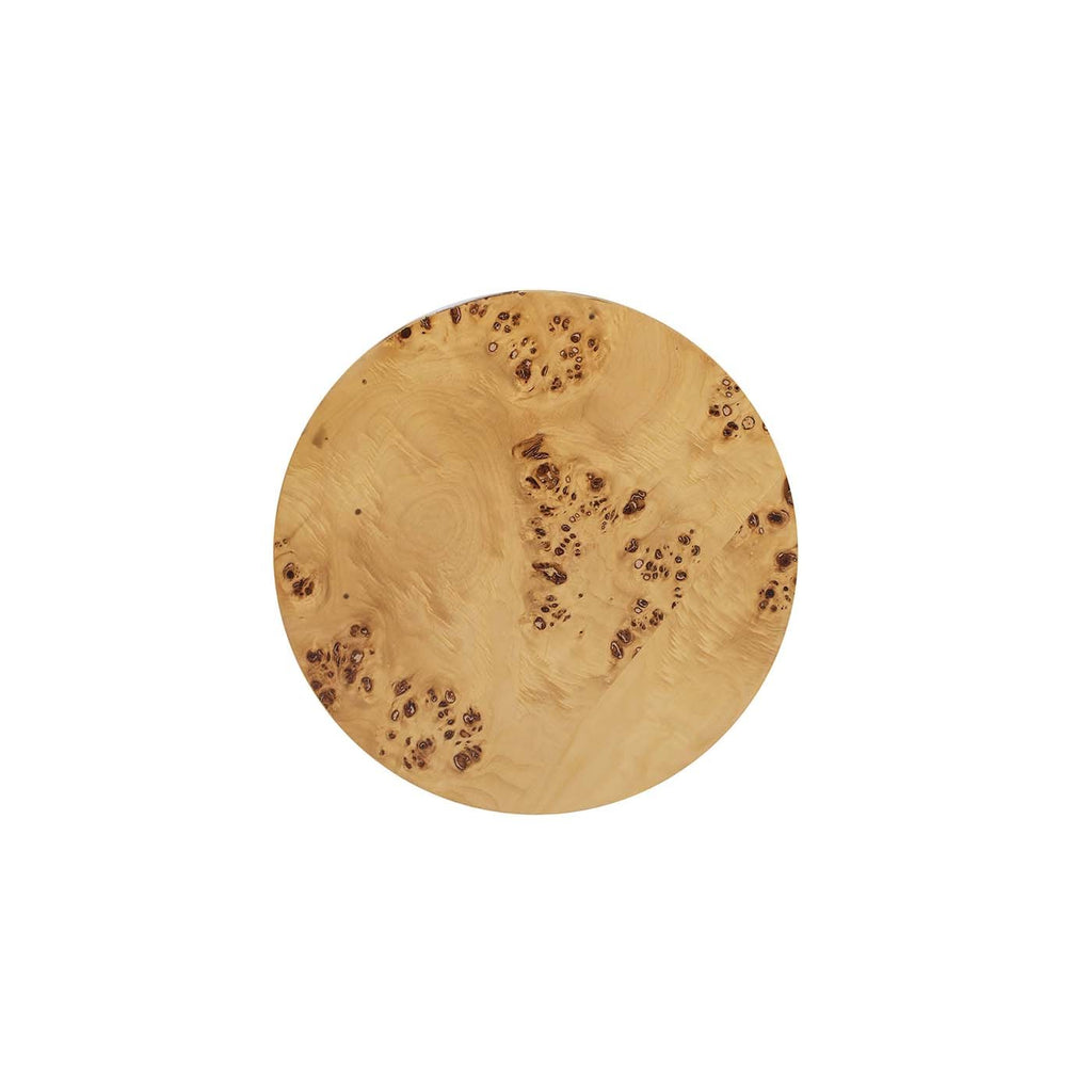 Nebula 22' Accent Pillar Side Table Warm Natural Brown Burl Wood