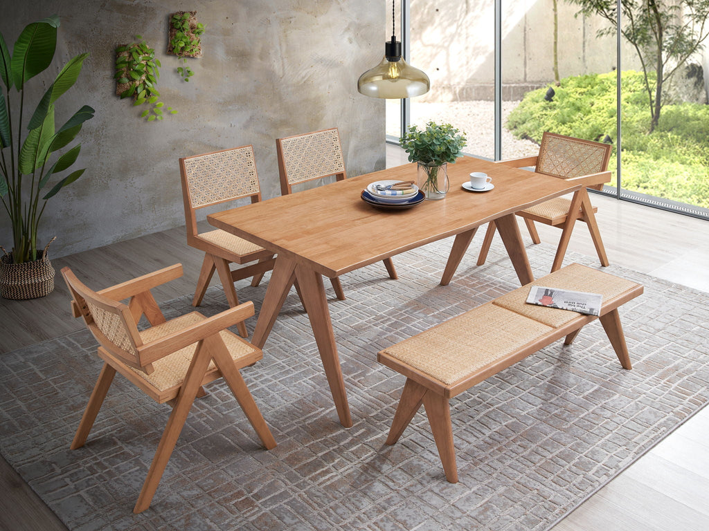 Velentina 5 Pieces Patio / Outdoor Dining Set - Natural