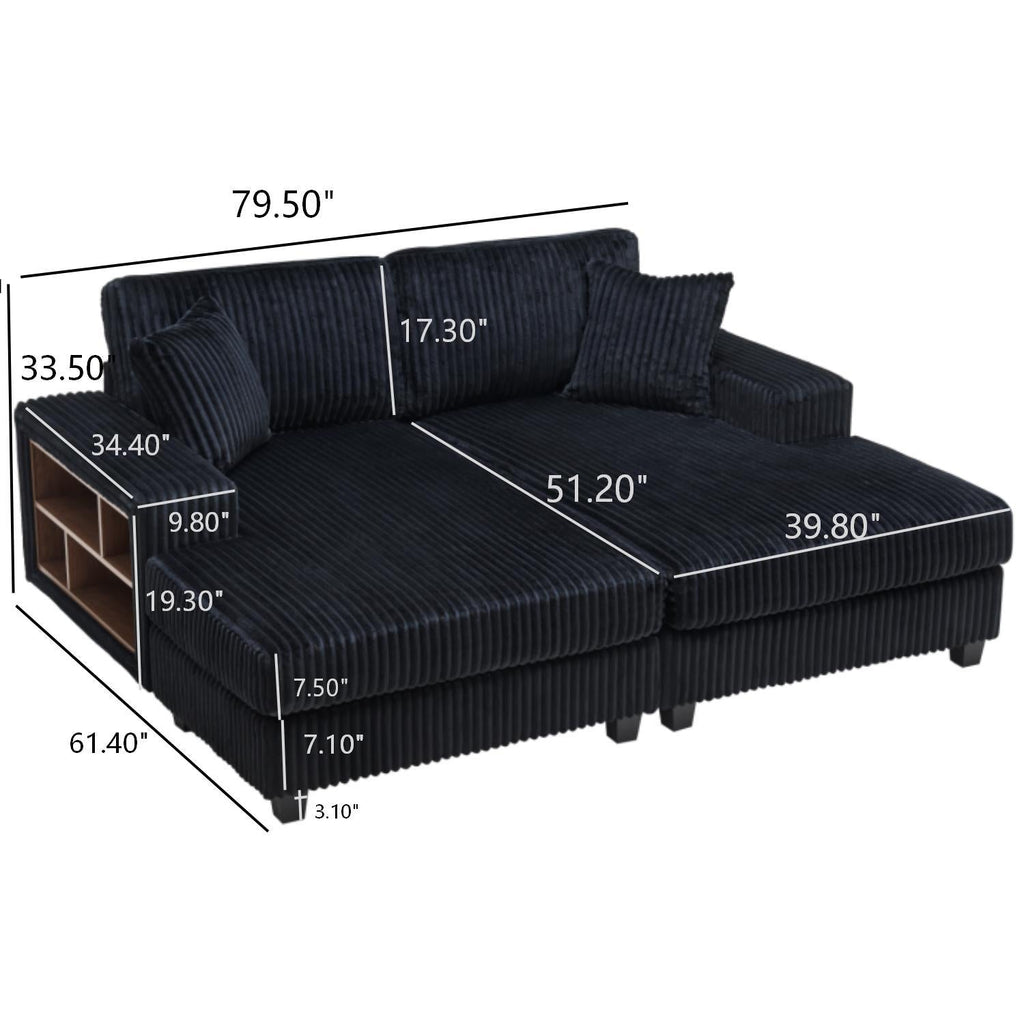 Convertible Sectional Sofa, Sleeper Oversized Living Room Lounge