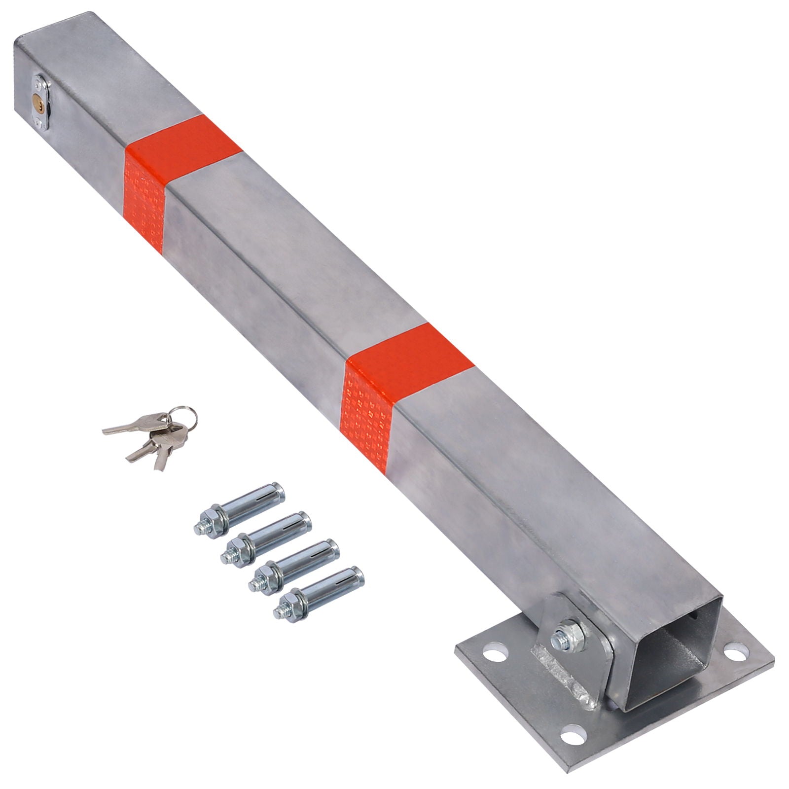 Square Parking Bollard Pole Barrier With Lock for Car Parking Protection and Home Garage