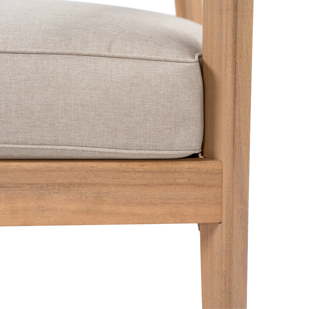 Mallorca Acacia Wood Club Chair With Seat Cushion