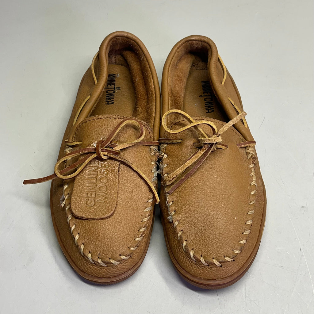 MINNETONKA Genuine Moosehide Classic Men's Sz 11 Natural / Brown (Pre-Owned )