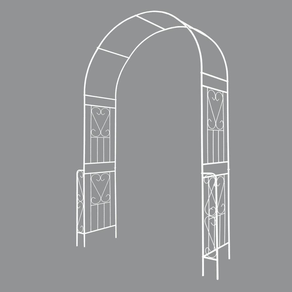 Metal Garden Arch W55'' x H94.5'' - Cream White Outdoor Arbor