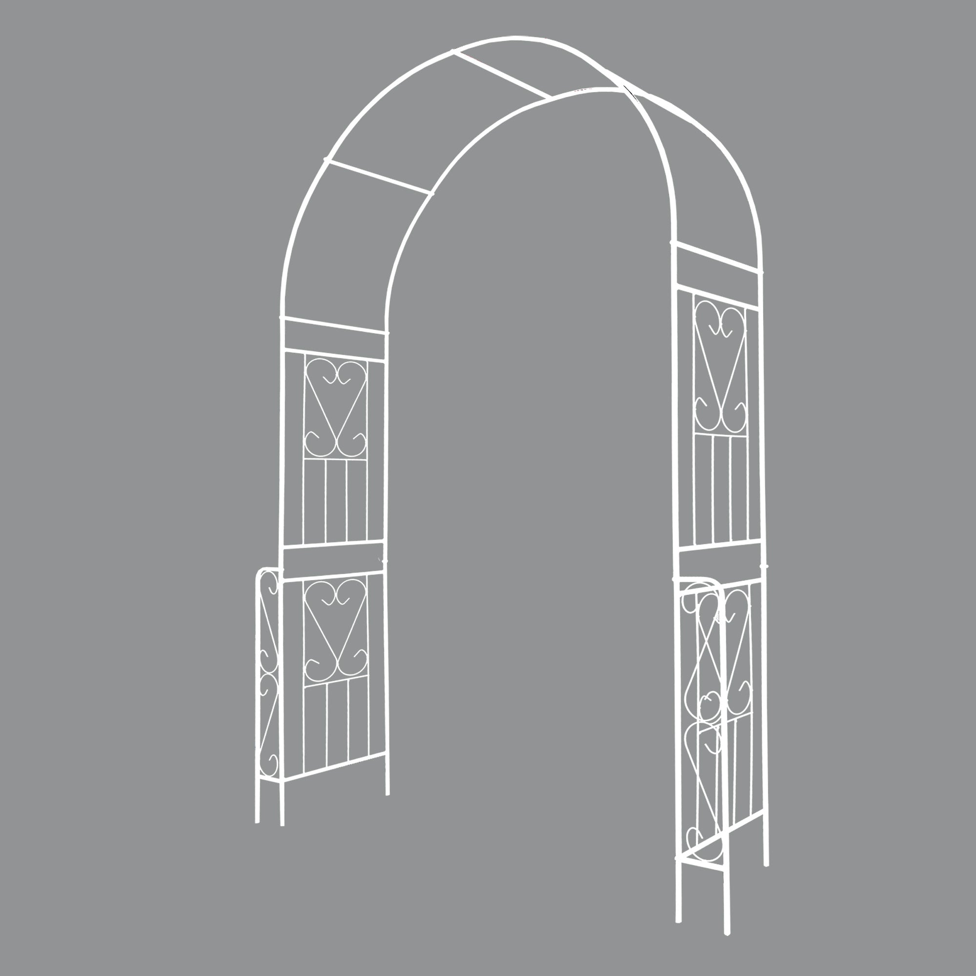 Metal Garden Arch W55'' x H94.5'' - Cream White Outdoor Arbor