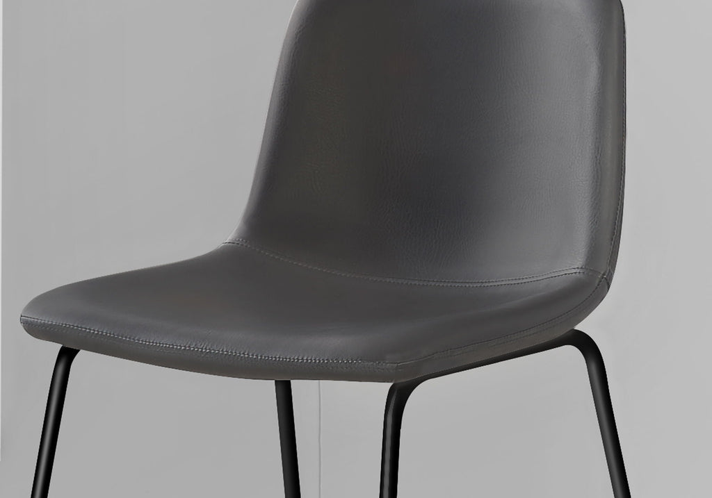 Bar Height Office Chair with Curved Backrest and Leather-Look Upholstery