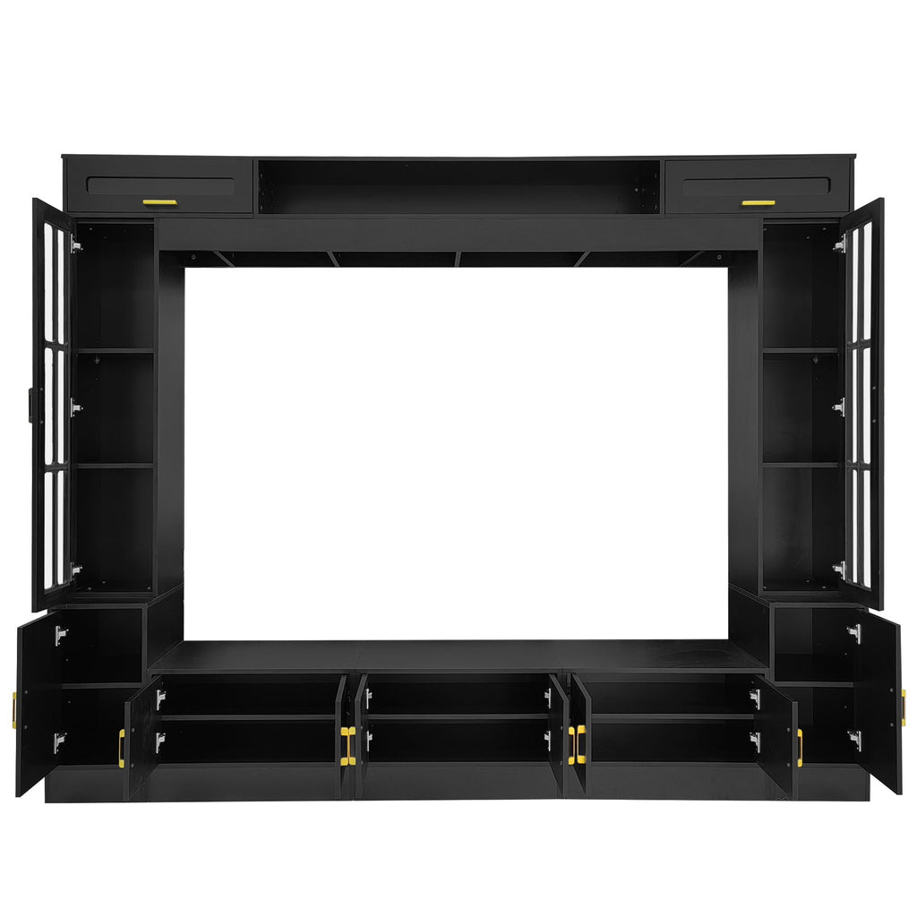 Wall Unit Entertainment Center With Bookshelves For TVs Up to 80"