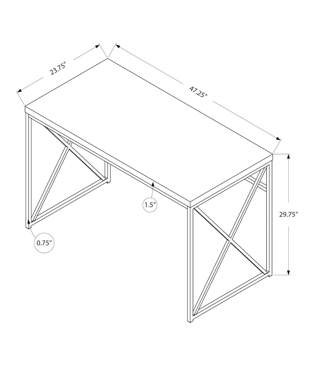 Computer Desk for Home Office, Laptop, Glossy Contemporary & Modern