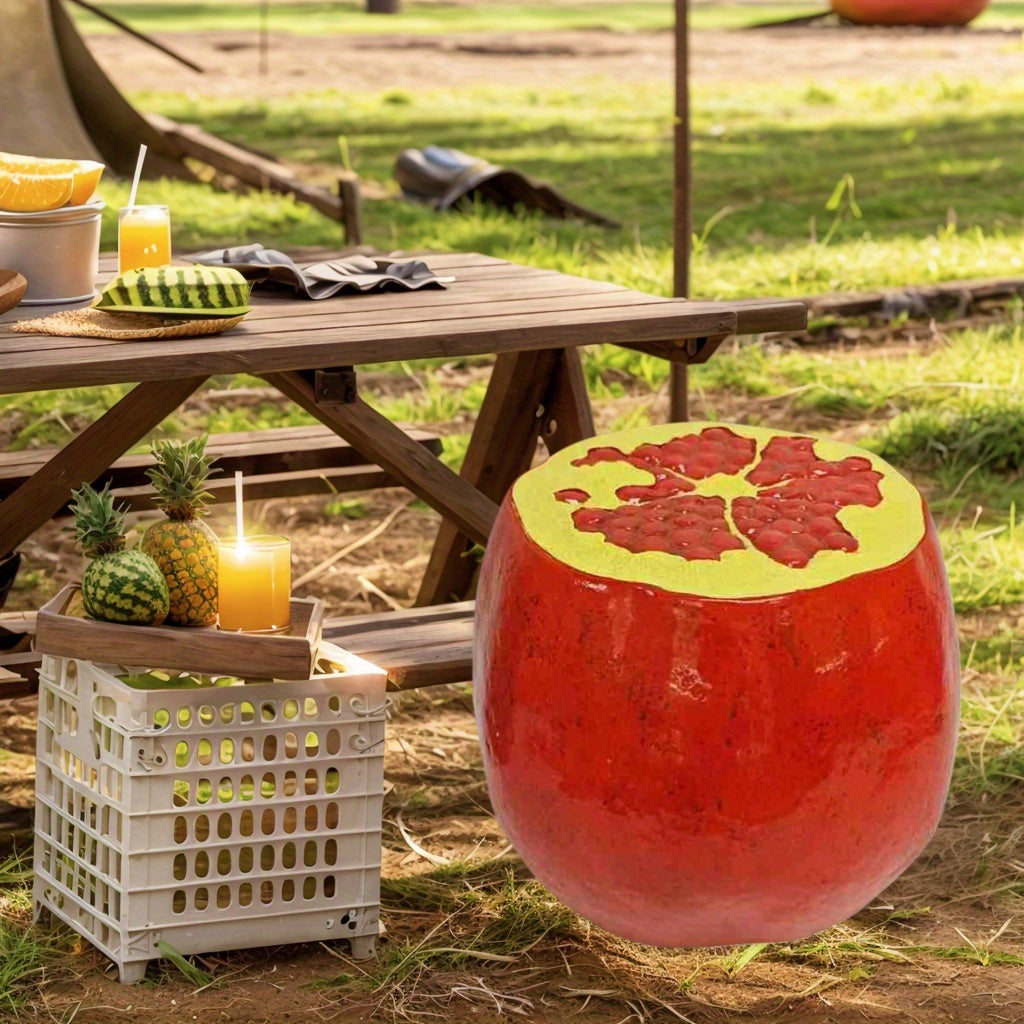 Pomegranate Resin Stool - Multi-Purpose Indoor & Outdoor Decor