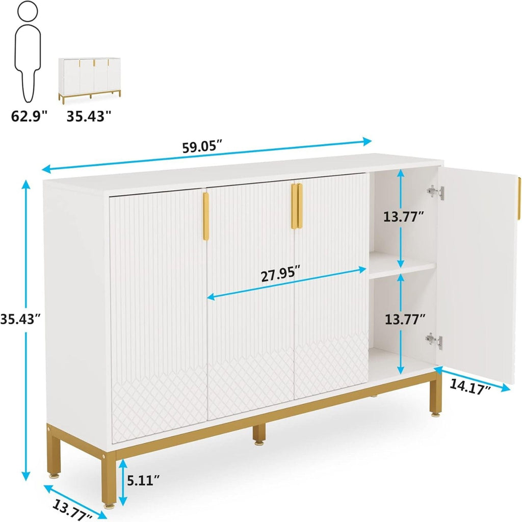 Buffet Sideboard Cabinet With Geometric Doors