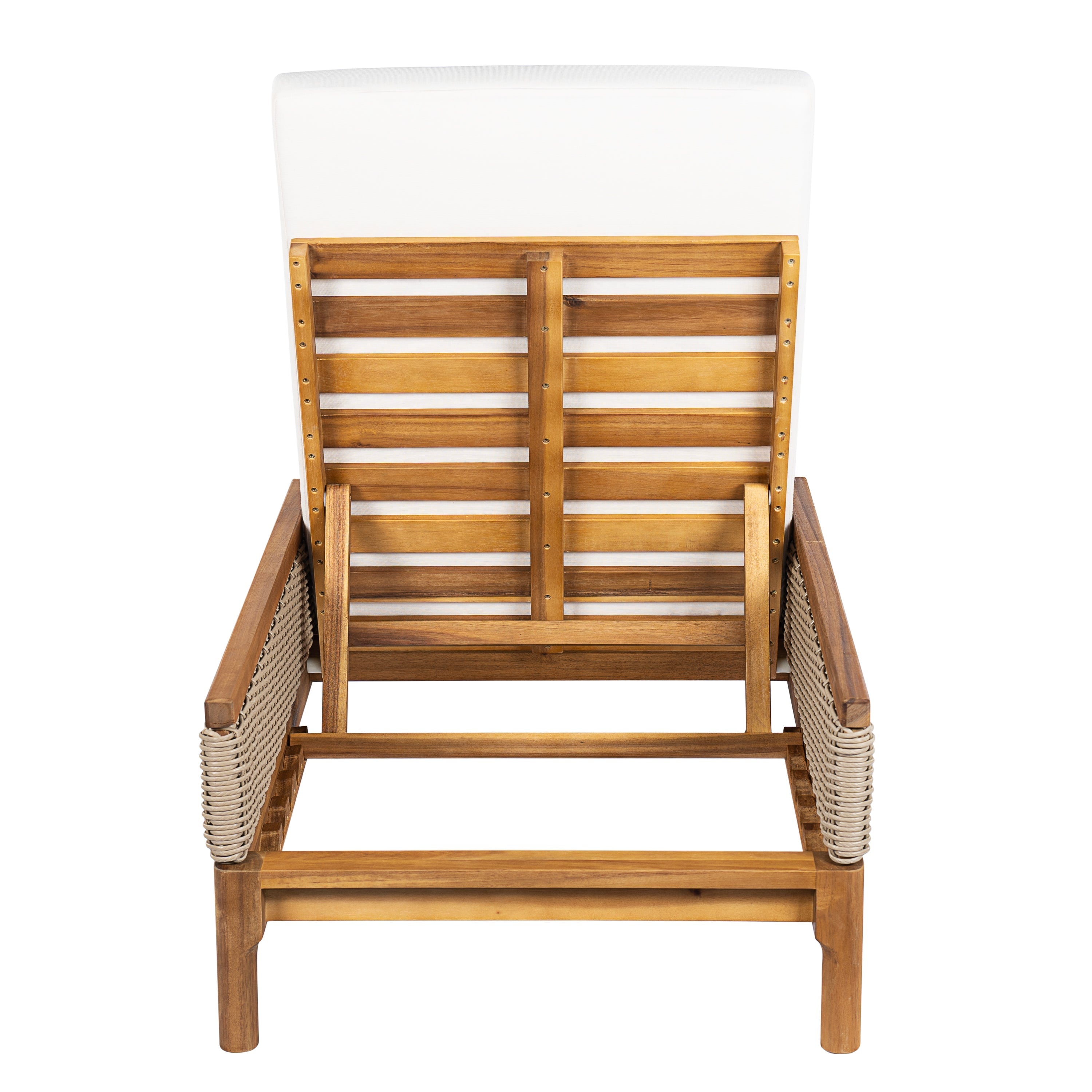 76.8" Solid Acacia Wood Sun Lounger Set of 2 with Cushions