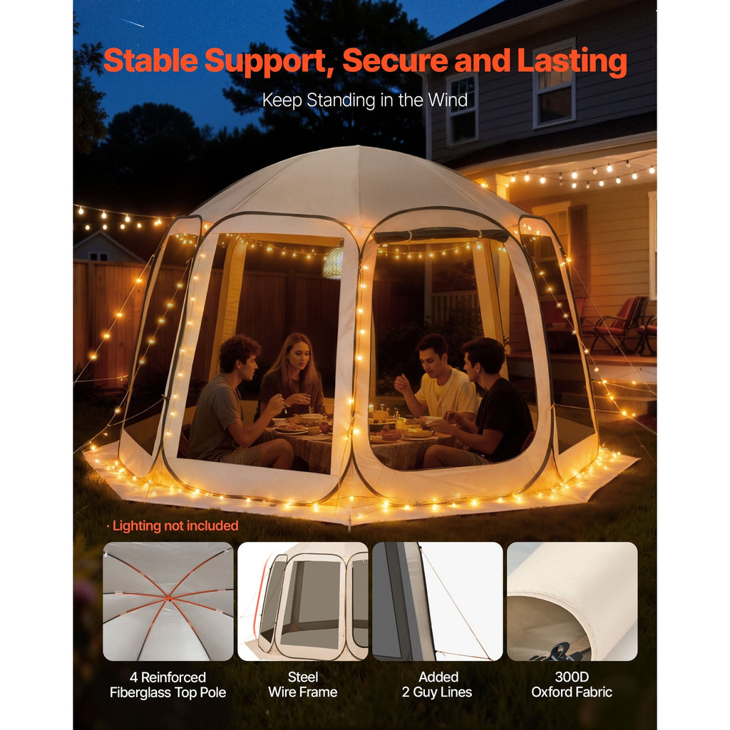Screen House Tent, 12 x 11 ft, 10-12 Person Portable Canopy
