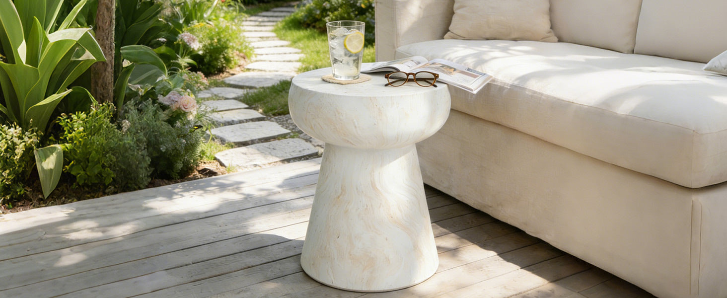 U_Style Mushroom-Shaped Outdoor Concrete Side Table