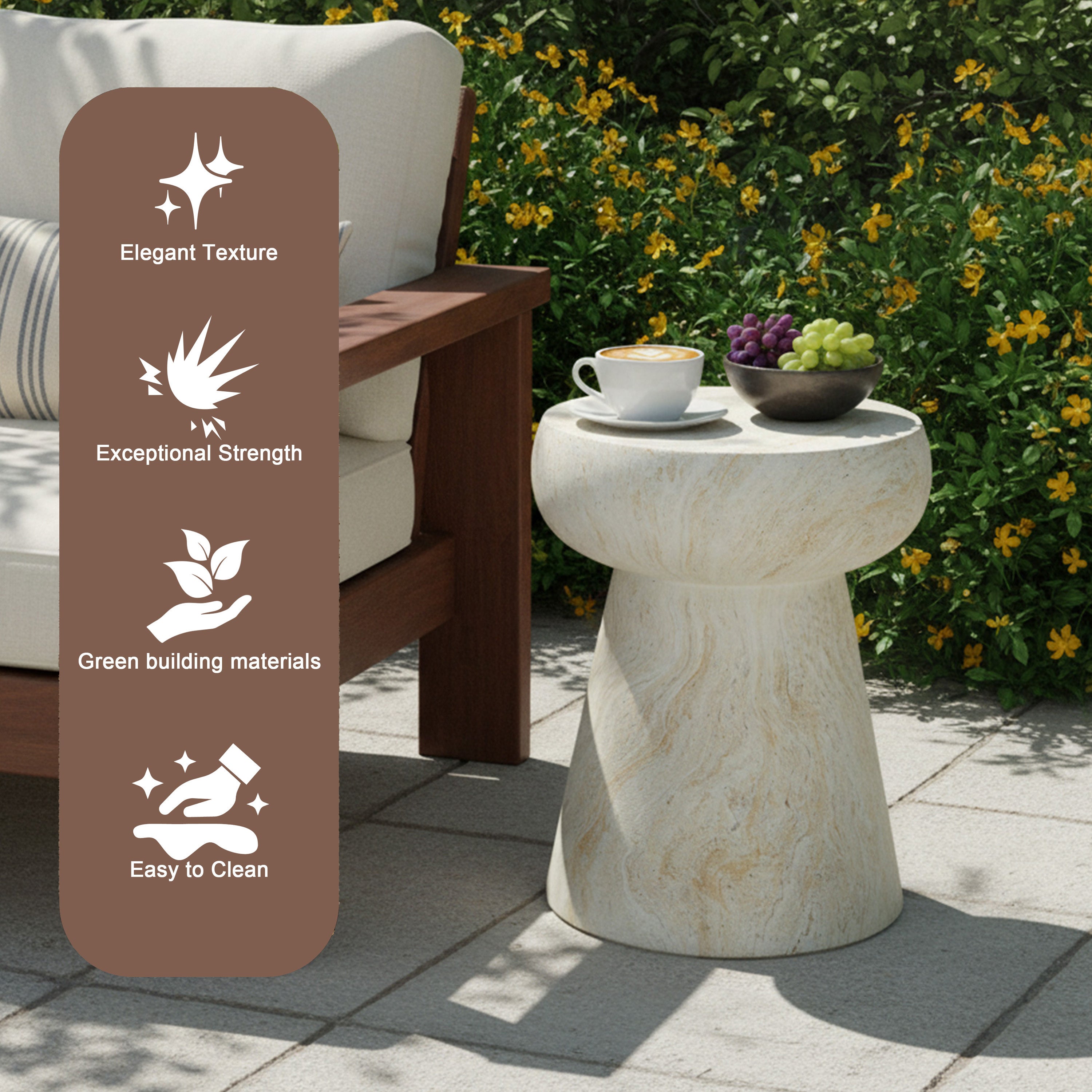 U_Style Mushroom-Shaped Outdoor Concrete Side Table