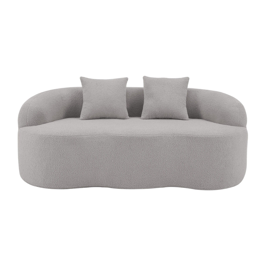 Curved Loveseat Sofa With Round Armrest