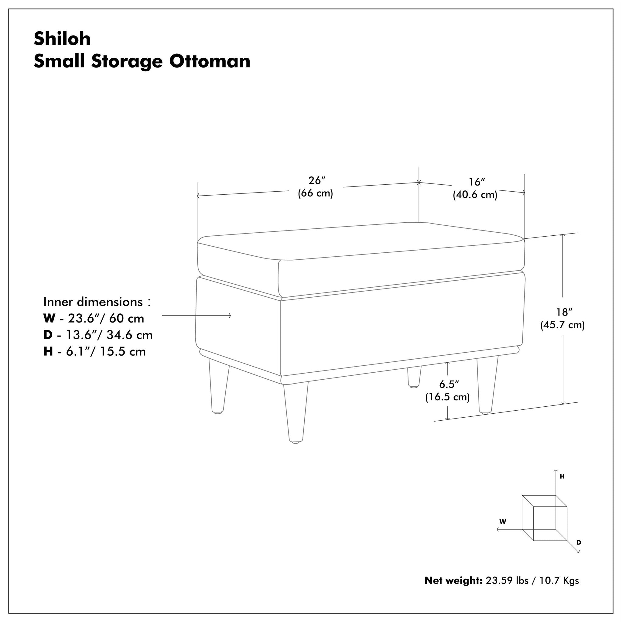 Shiloh - Small Storage Ottoman