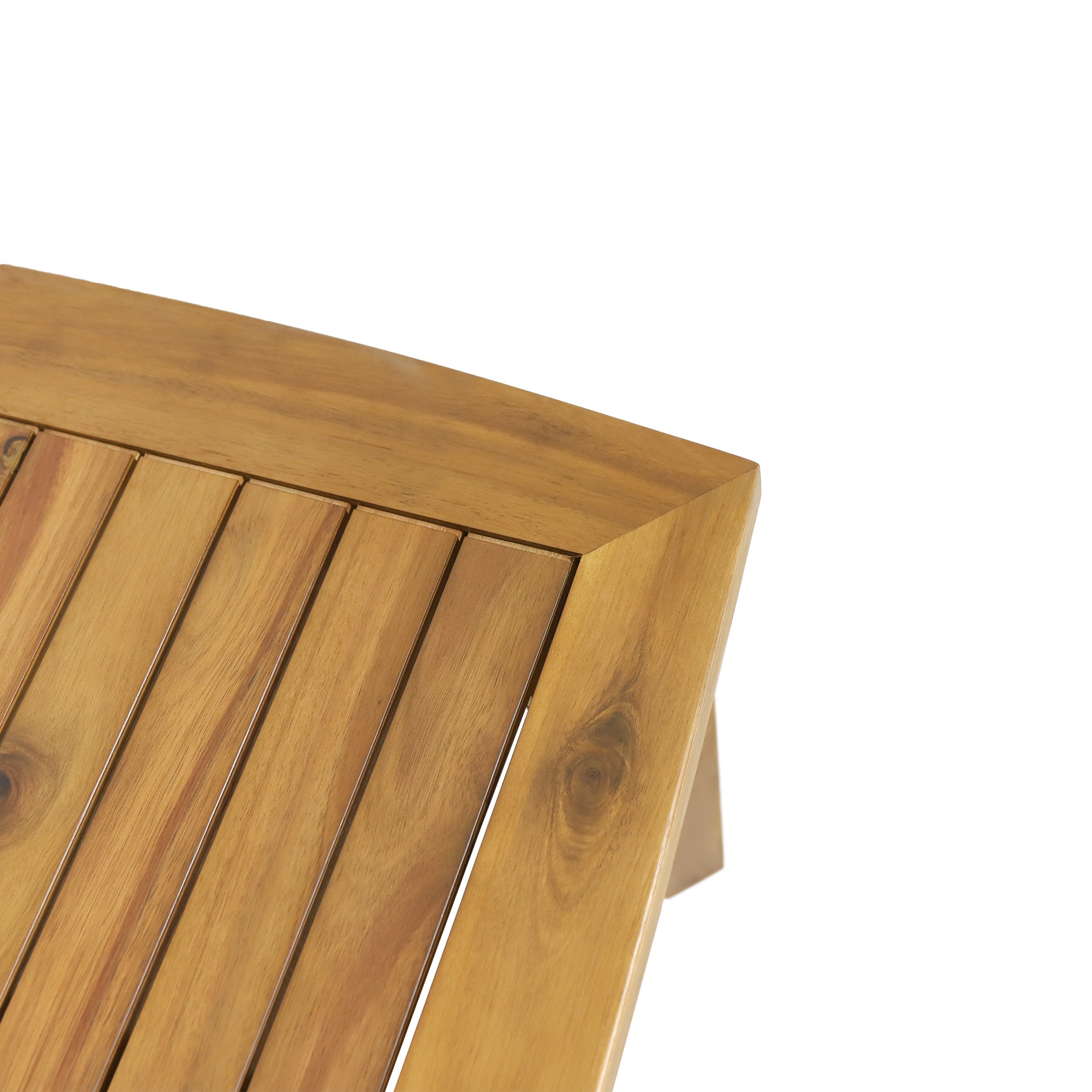 2-Person Outdoor Acacia Wood Patio Seating Group with Cushions and Coffee Table