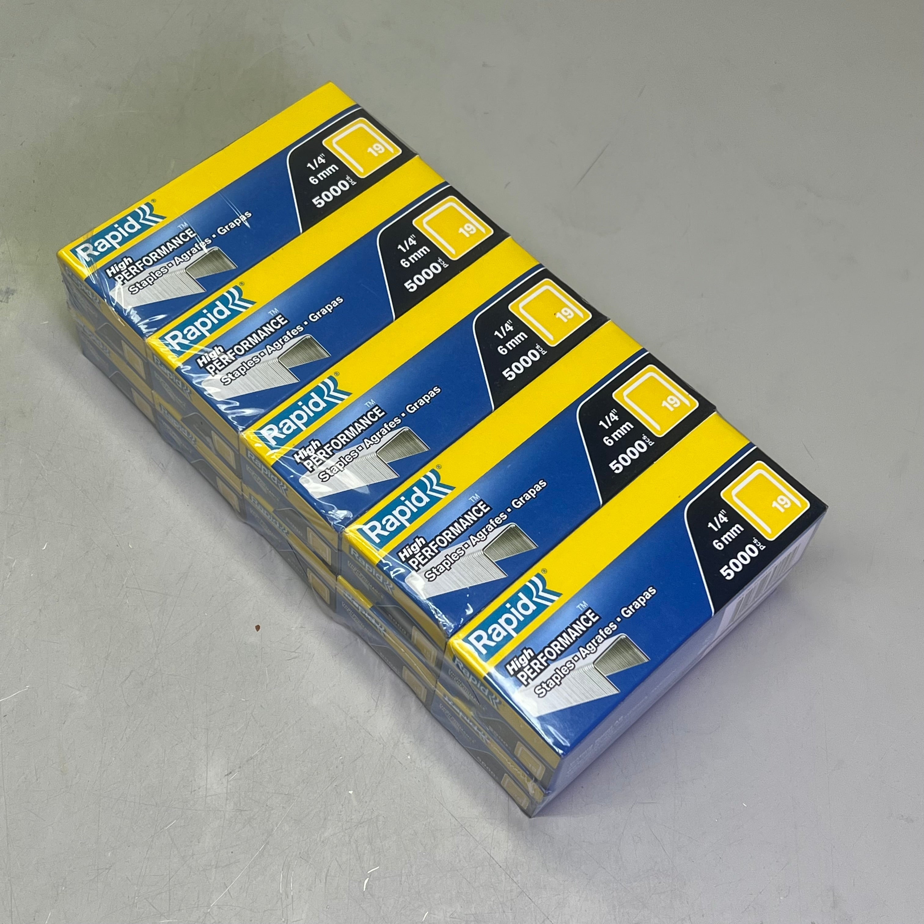 ZA@ RAPID (10 PACK, 5000 EACH) High Performance Staples 1/4" 6mm Silver 23391100 B