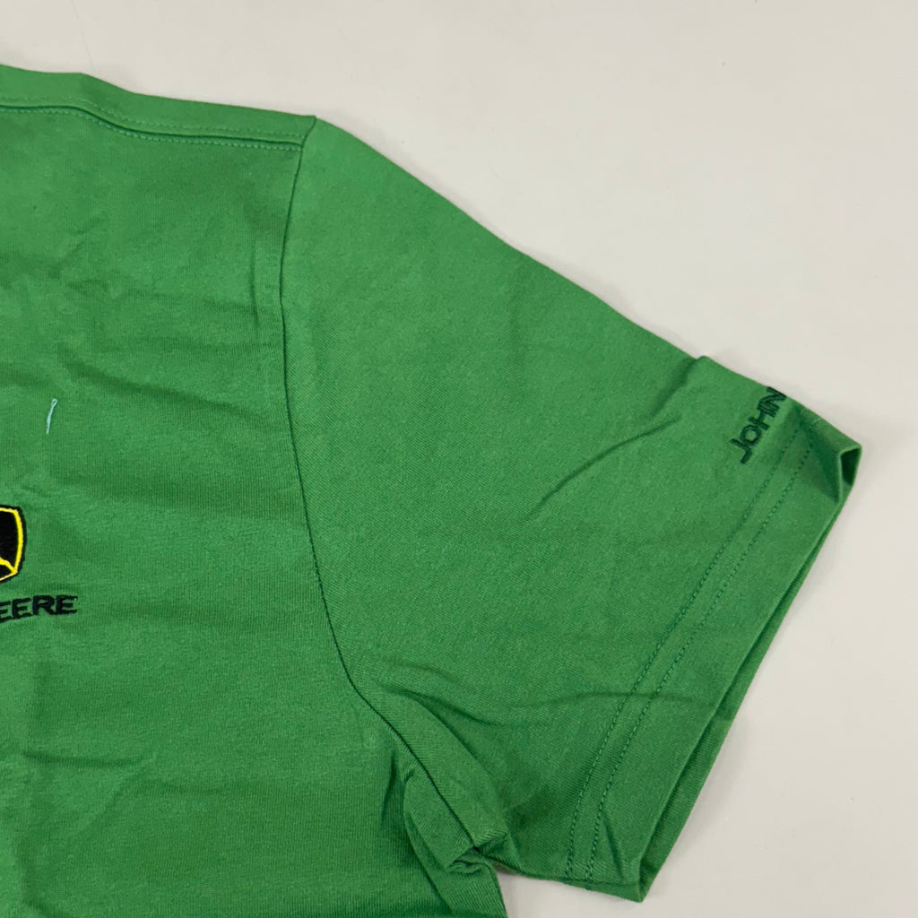 JOHN DEERE Embroidered Logo Short Sleeve Tee Shirt Men's Sz L Green 1896842