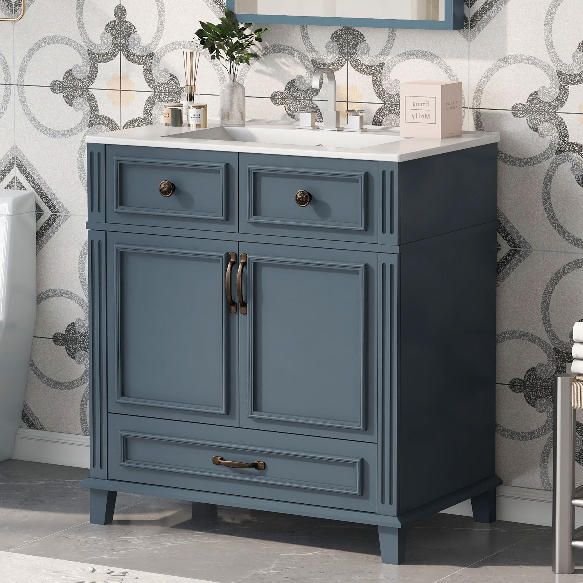 Bathroom Vanity With Sink And Storage Cabinet