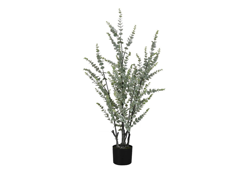 44" Tall Artificial Eucalyptus Plant with Black Pot