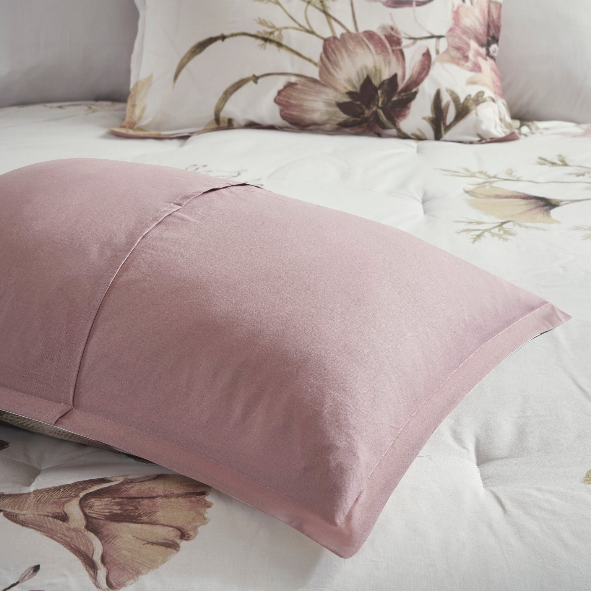 8 Piece Cotton Printed Comforter Set Blush California King