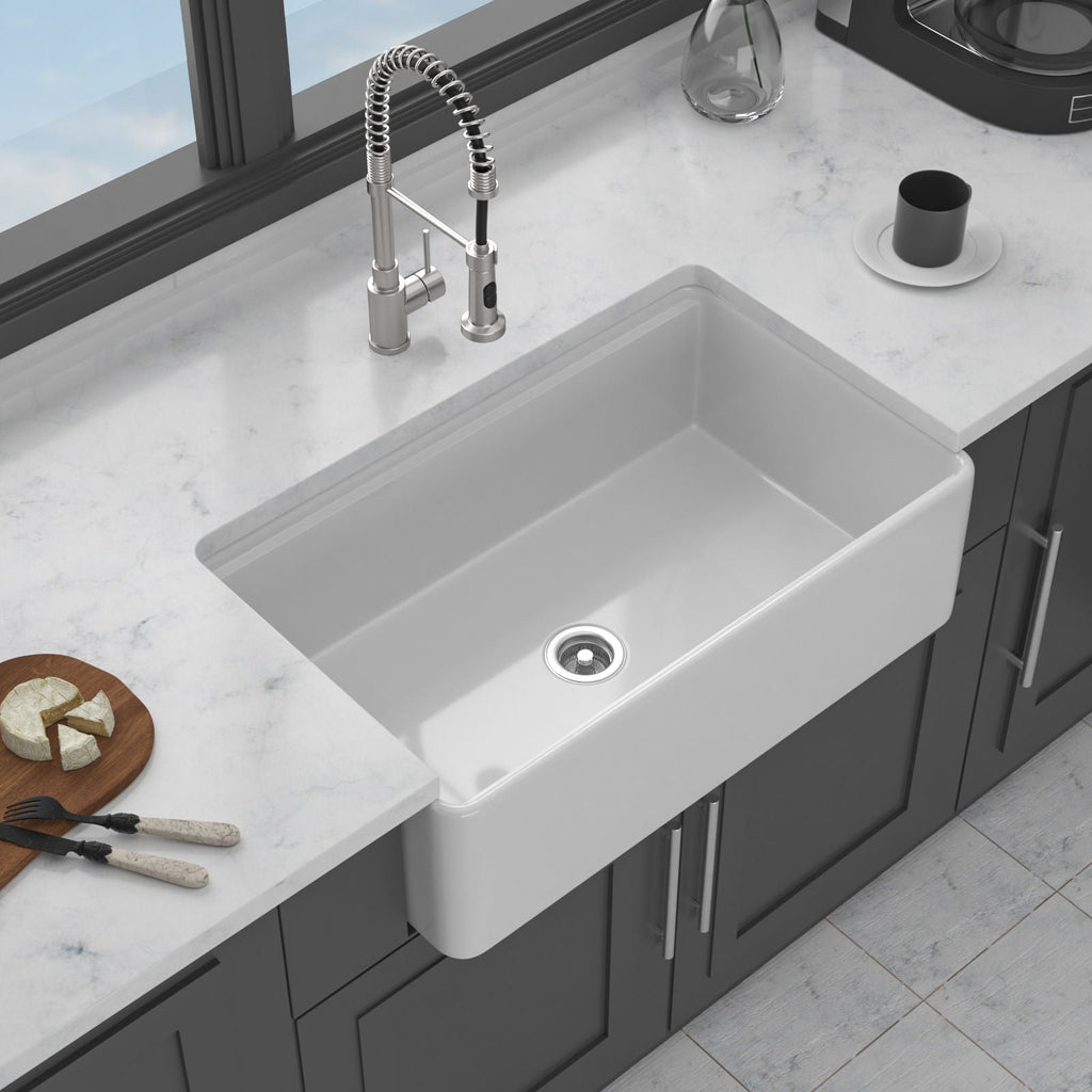 Single Bowl Kitchen Sink Workstation - White