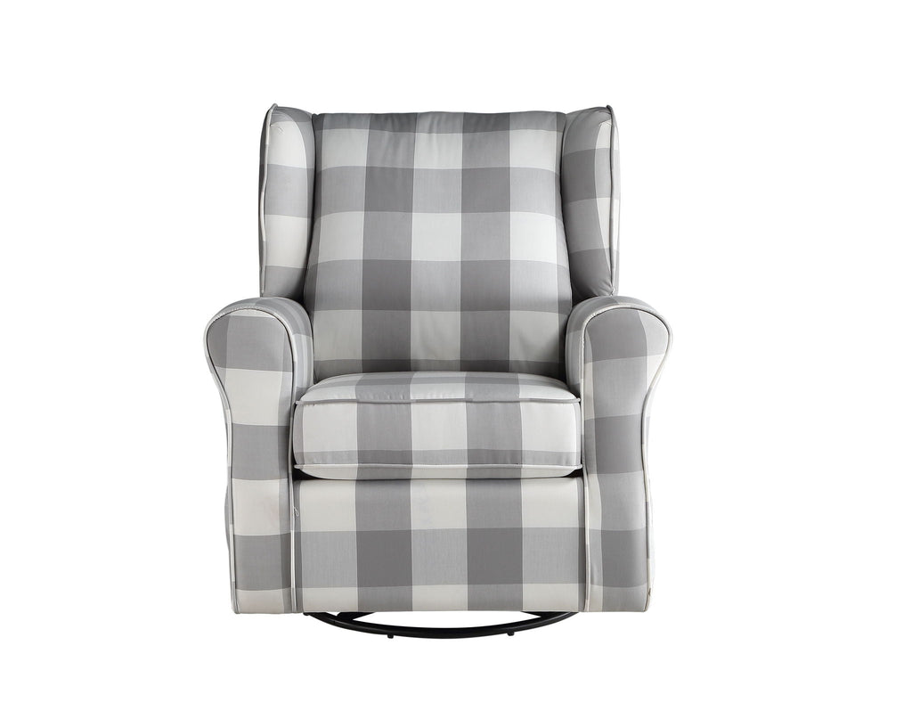 Patli Glider Chair With Swivel - Gray / White