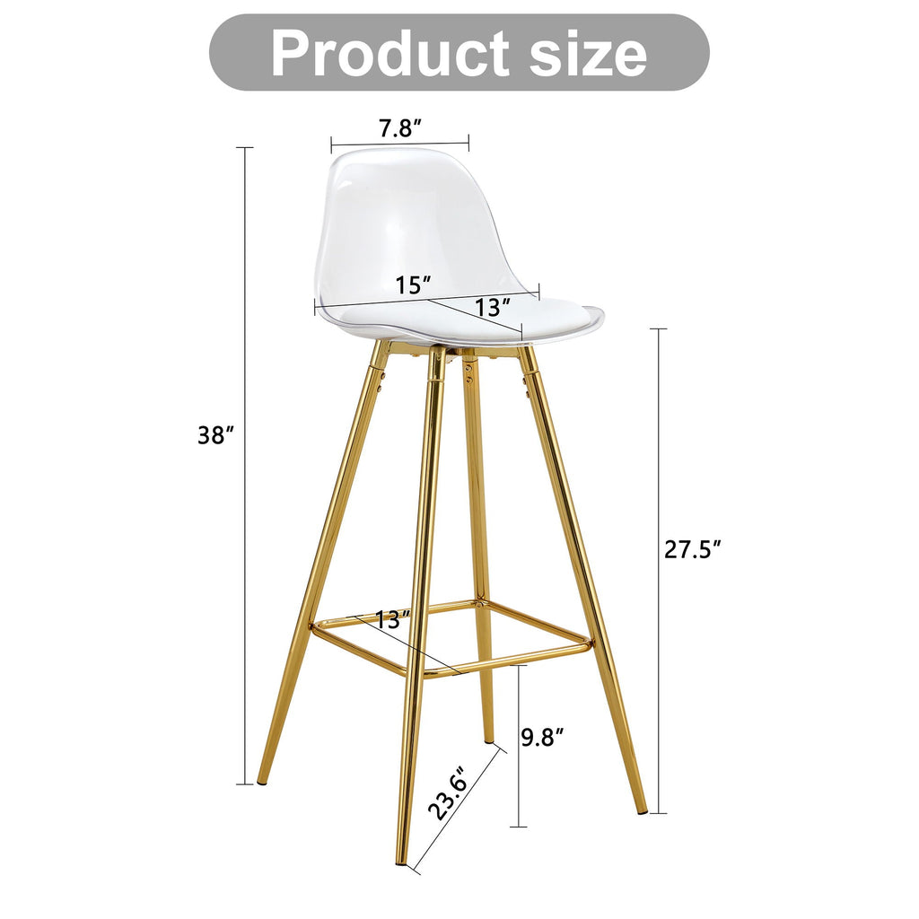 Stylish Upholstered Bar Chairs with Metal Legs